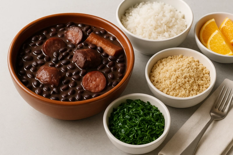 Prepara la Auténtica Feijoada Brasileña con Cerdo y Frijoles Negros Deliciosa feijoada brasileña auténtica con cerdo y frijoles negros