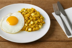 Delicioso tigrillo ecuatoriano con plátano y queso