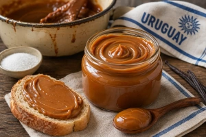 Postre casero con dulce de leche uruguayo cremoso y tentador