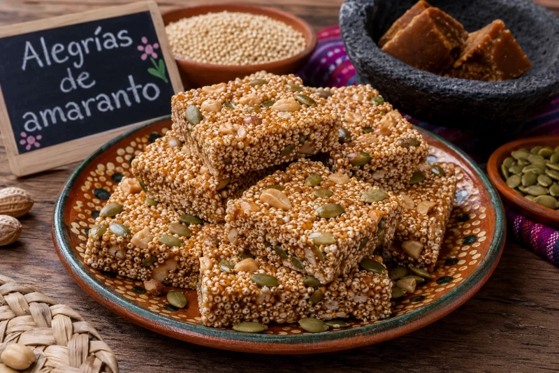 Deliciosas alegrías de amaranto caseras y crujientes
