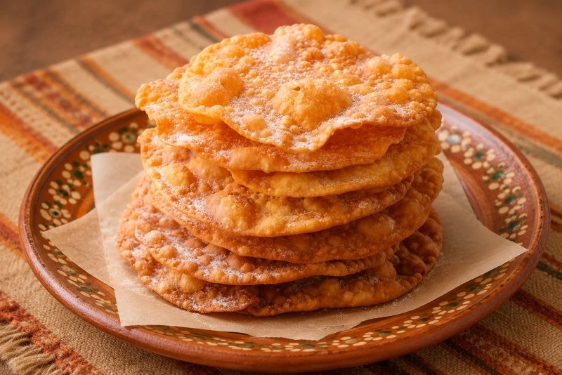 Buñuelos mexicanos dorados y crujientes listos para disfrutar