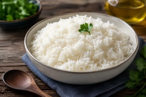 Arroz graneado perfecto en una olla listo para servir