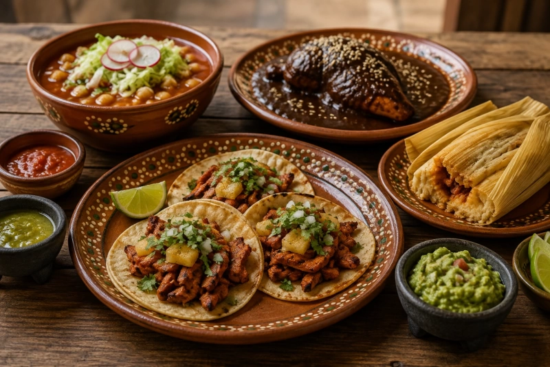 Imagen mostrando delicias tradicionales de la cocina mexicana